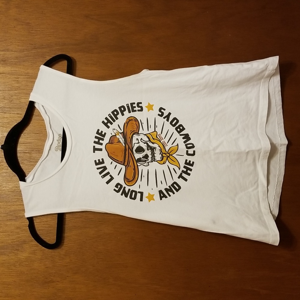 White, rodeo hippie tank top
